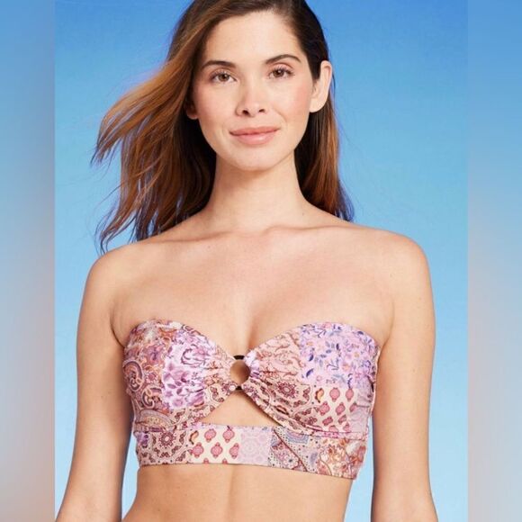 Shade & Shore Other - Shade & Shore Women's Hardware Cut Out Longline Bikini Top NWT 32B